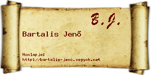 Bartalis Jenő névjegykártya