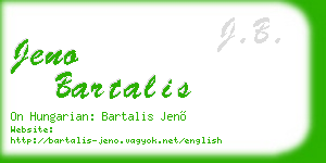 jeno bartalis business card